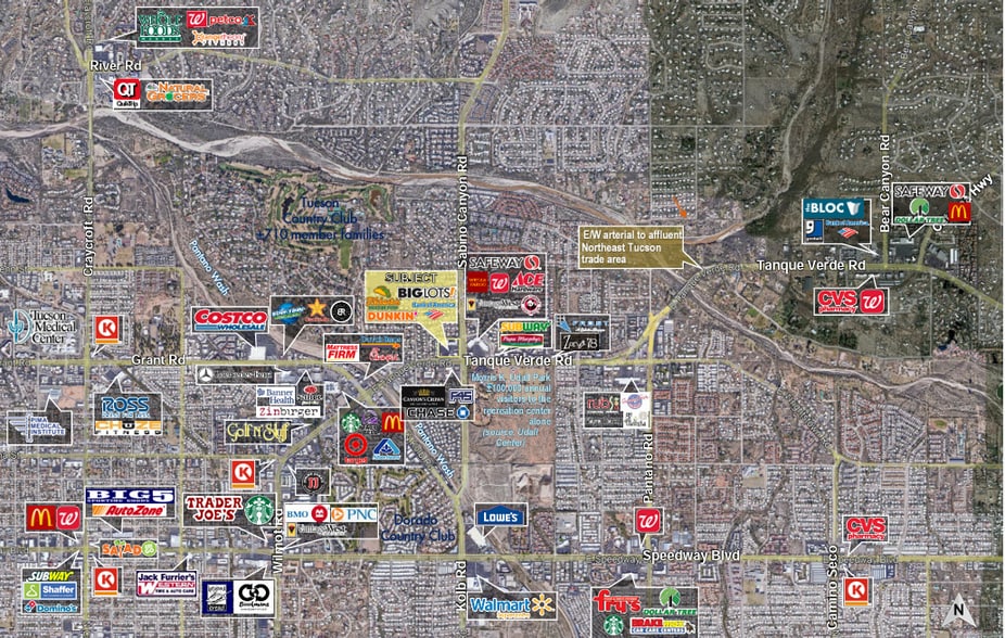 7015-7053 E Tanque Verde Rd, Tucson, AZ to rent - Aerial - Image 3 of 12