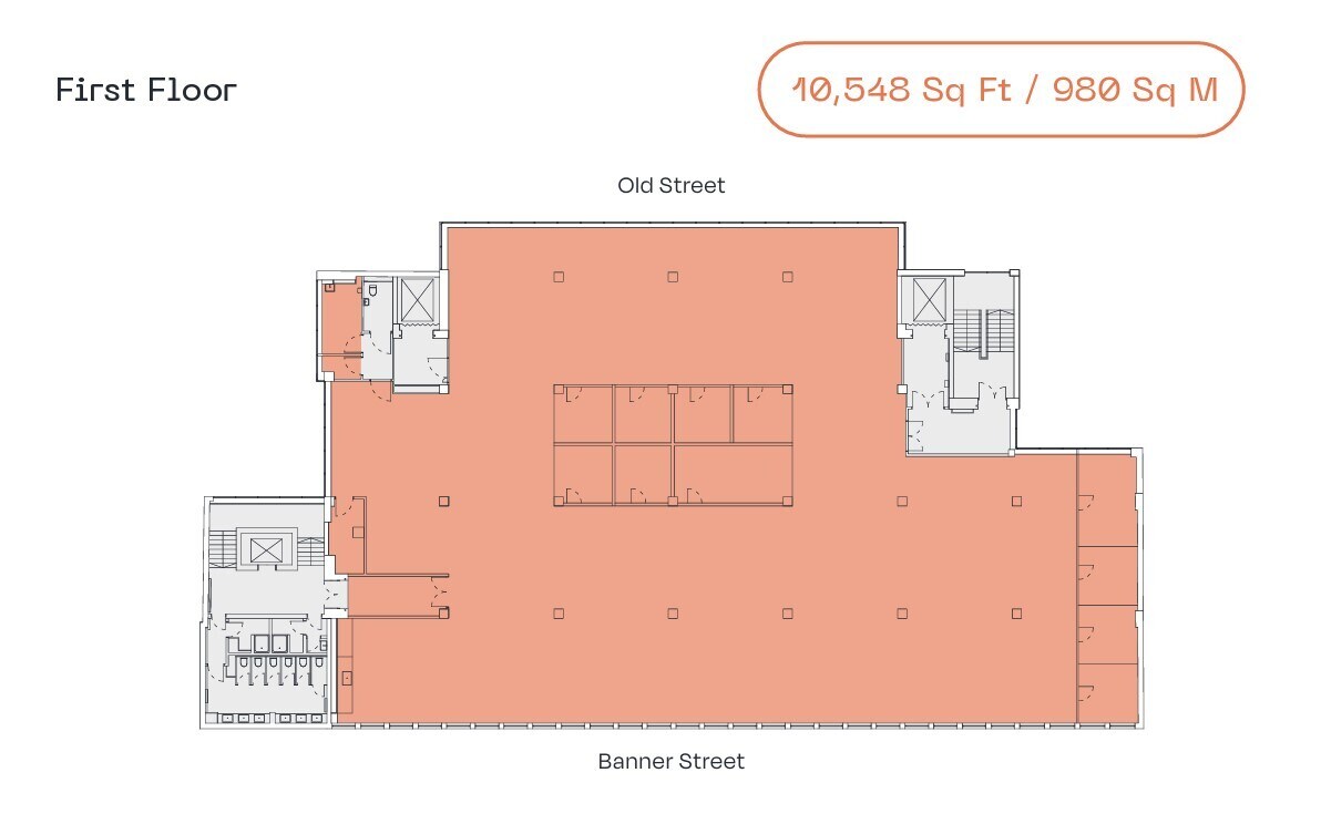 28-42 Banner St, London to rent Floor Plan- Image 1 of 7