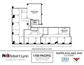 1700 Pacific Ave, Dallas, TX to rent Floor Plan- Image 2 of 2