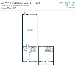 3100 Airway Ave, Costa Mesa, CA for rent Floor Plan- Image 1 of 1