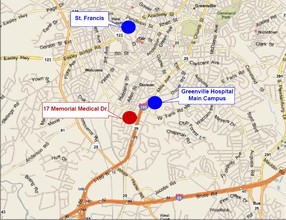 17 Memorial Medical Dr, Greenville, SC - aerial  map view