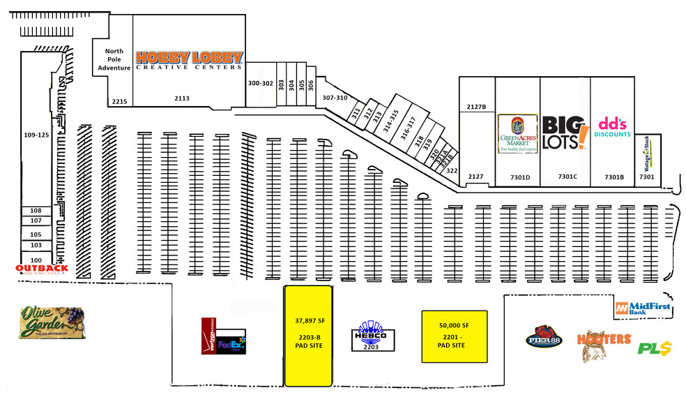 2203 SW 74th St Walnut Square Shopping Center, Oklahoma City, OK for rent - Site Plan - Image 1 of 4