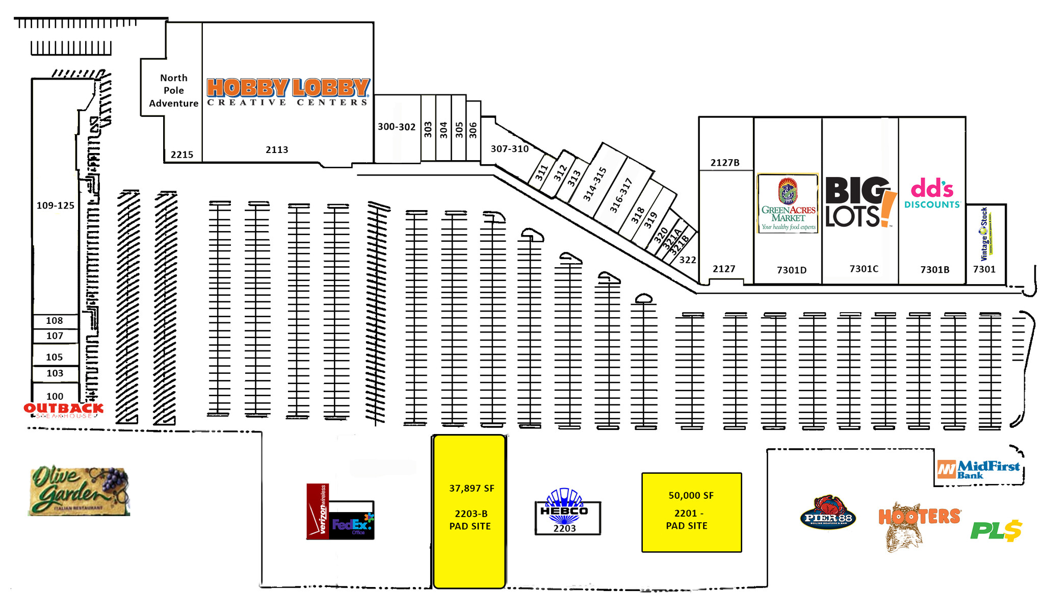 2203 SW 74th St Walnut Square Shopping Center, Oklahoma City, OK for rent Site Plan- Image 1 of 5