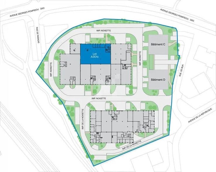 Light Industrial in Verrières-le-Buisson to rent - Site Plan - Image 3 of 3