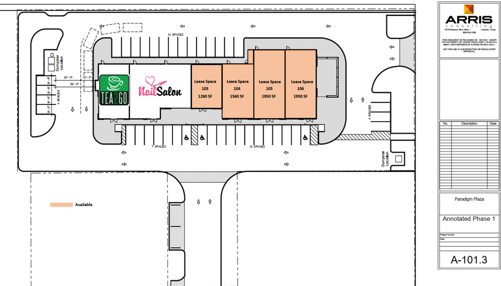 Paradigm Plaza Retail Space for Lease, Odessa, TX for rent - Site Plan - Image 2 of 6