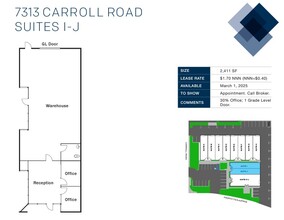 7313 Carroll Rd, San Diego, CA for rent Floor Plan- Image 1 of 1