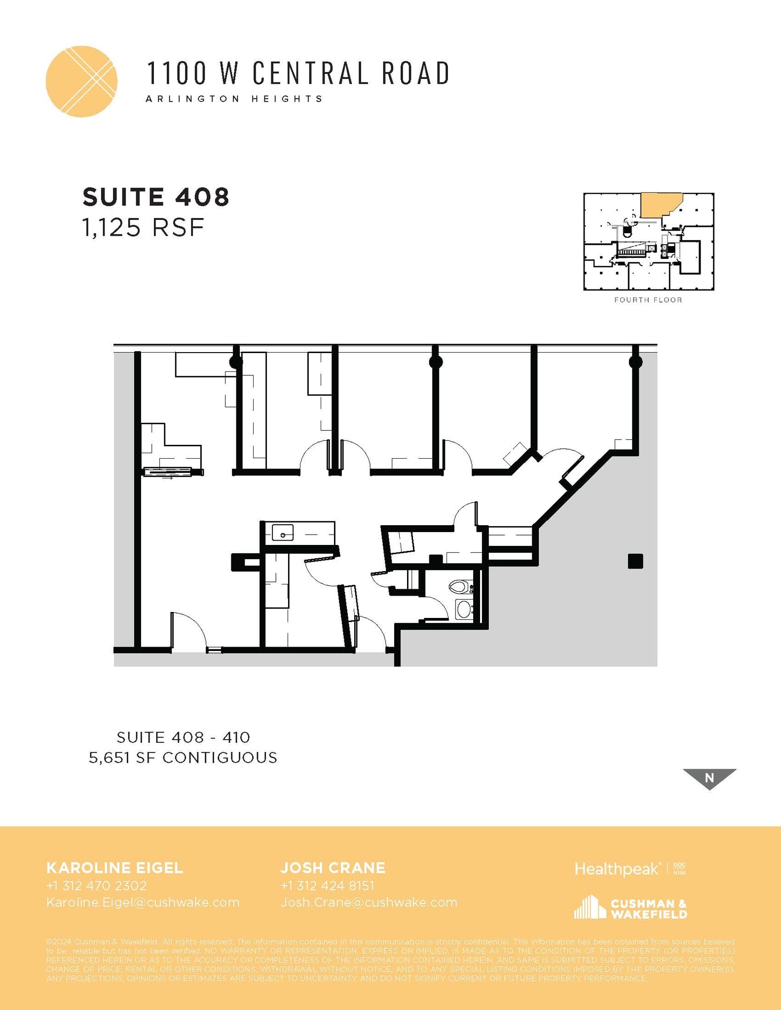 1100 W Central Rd, Arlington Heights, IL to rent Floor Plan- Image 1 of 2