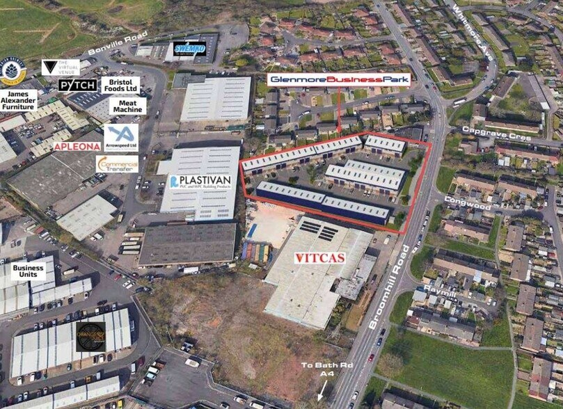 198-202 Broomhill Rd, Bristol for sale - Aerial - Image 3 of 3