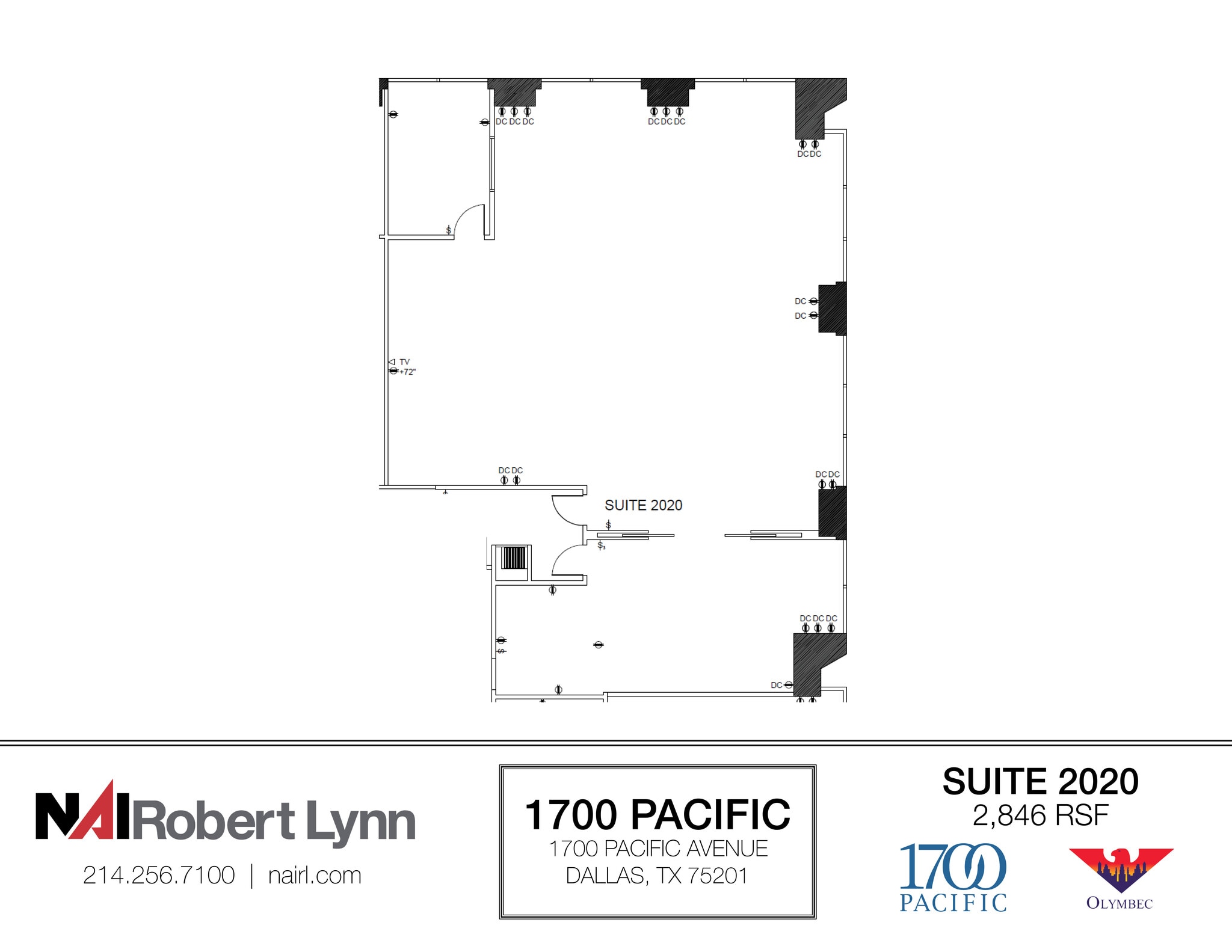 1700 Pacific Ave, Dallas, TX to rent Floor Plan- Image 1 of 2