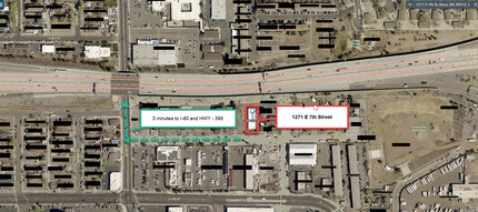 1267 E 7th St, Reno, NV - aerial  map view