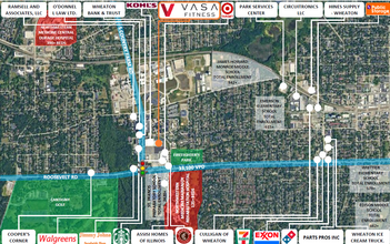 501 S County Farm Rd, Wheaton, IL - aerial  map view