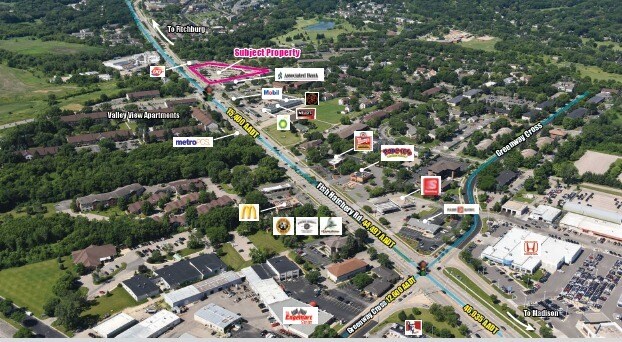 3034 Fish Hatchery Rd, Fitchburg, WI to rent - Aerial - Image 2 of 3