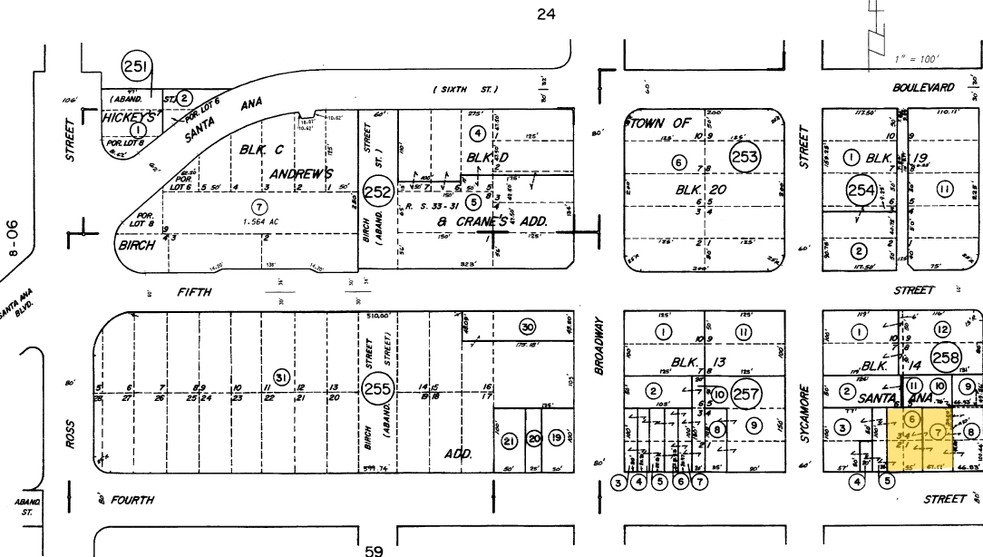 107-109 W 4th St, Santa Ana, CA for sale - Plat Map - Image 2 of 3