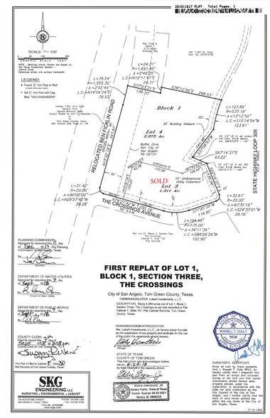 The Crossings, San Angelo, TX for sale - Plat Map - Image 2 of 2