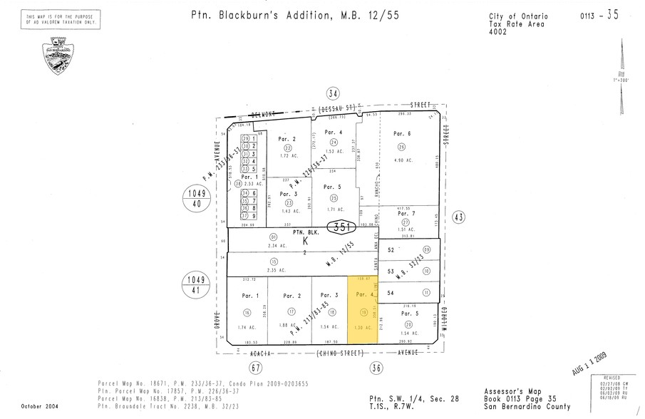 1295 E Acacia St, Ontario, CA for rent - Plat Map - Image 2 of 5