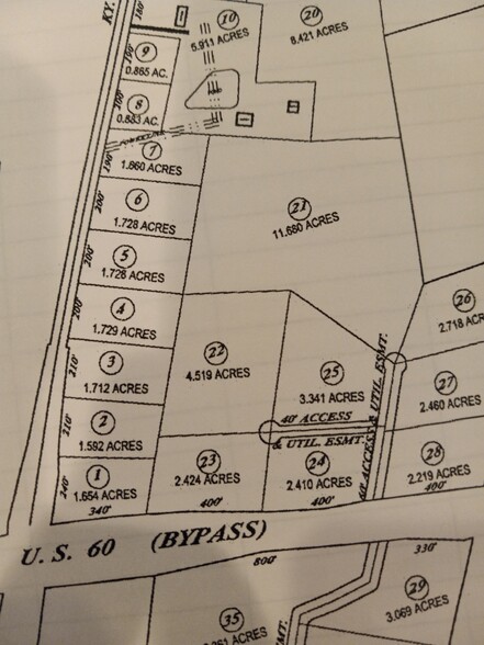 Signaled Intersection of US Hwy 60 & Hwy 261, Hardinsburg, KY for sale - Plat Map - Image 3 of 5