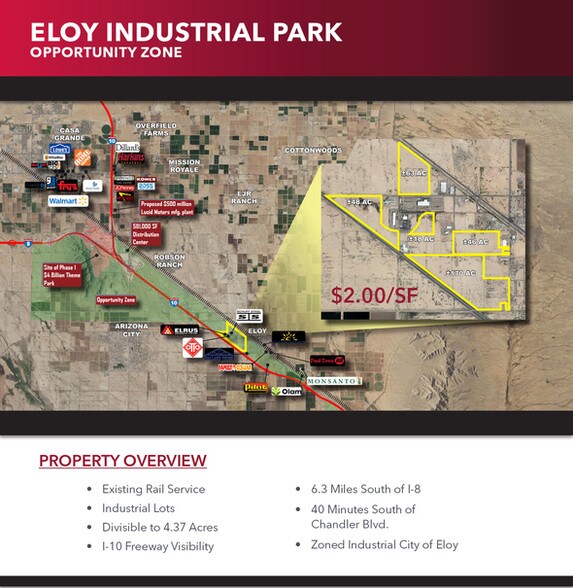 SE I10 Hwy, Eloy 85231 Eloy Industrial Park 47.8 acres