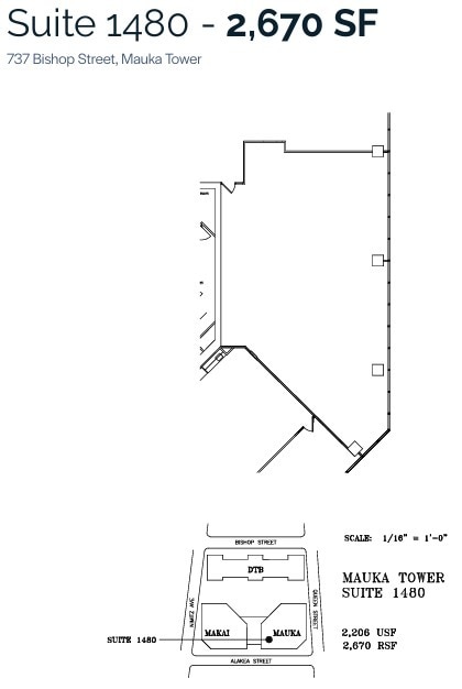 733 Bishop St, Honolulu, HI to rent Floor Plan- Image 1 of 1
