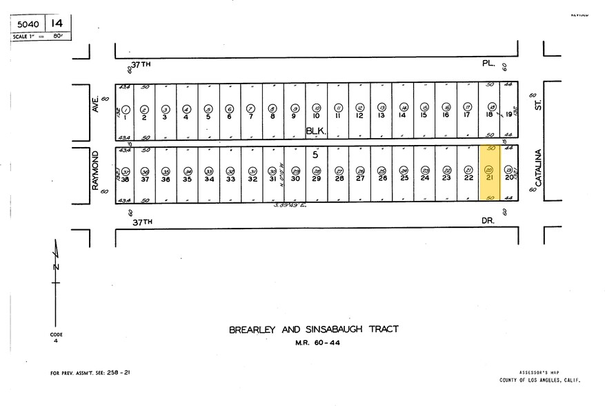 1205 W 37th Dr, Los Angeles, CA for sale - Plat Map - Image 2 of 3