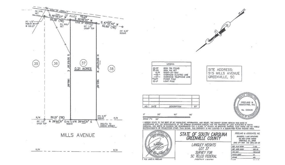 511-515 Mills Ave, Greenville, SC for sale - Site Plan - Image 1 of 3