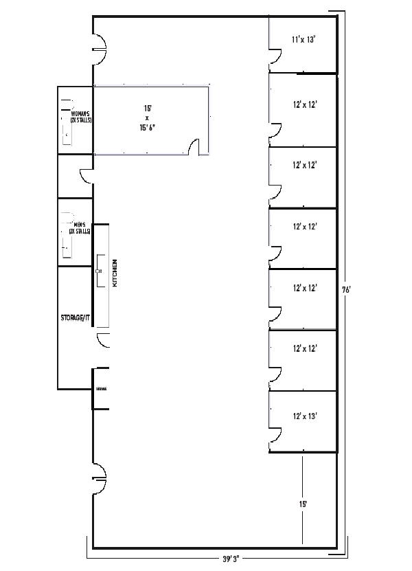 2036-2048 Armacost Ave, Los Angeles, CA for rent Floor Plan- Image 1 of 4