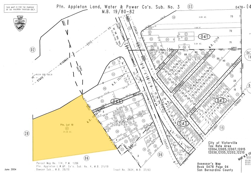 I-15 & D St, Victorville, CA for sale - Plat Map - Image 2 of 14