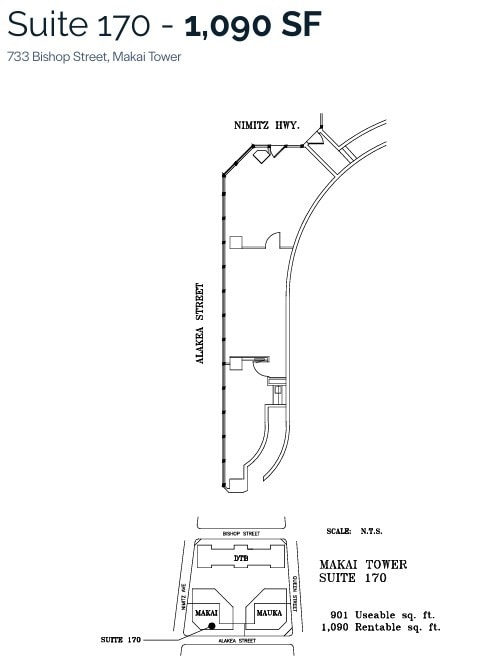 733 Bishop St, Honolulu, HI to rent Floor Plan- Image 1 of 1