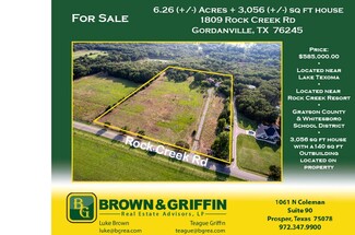 More details for 1809 Rock Creek Rd, Gordonville, TX - Land for Sale