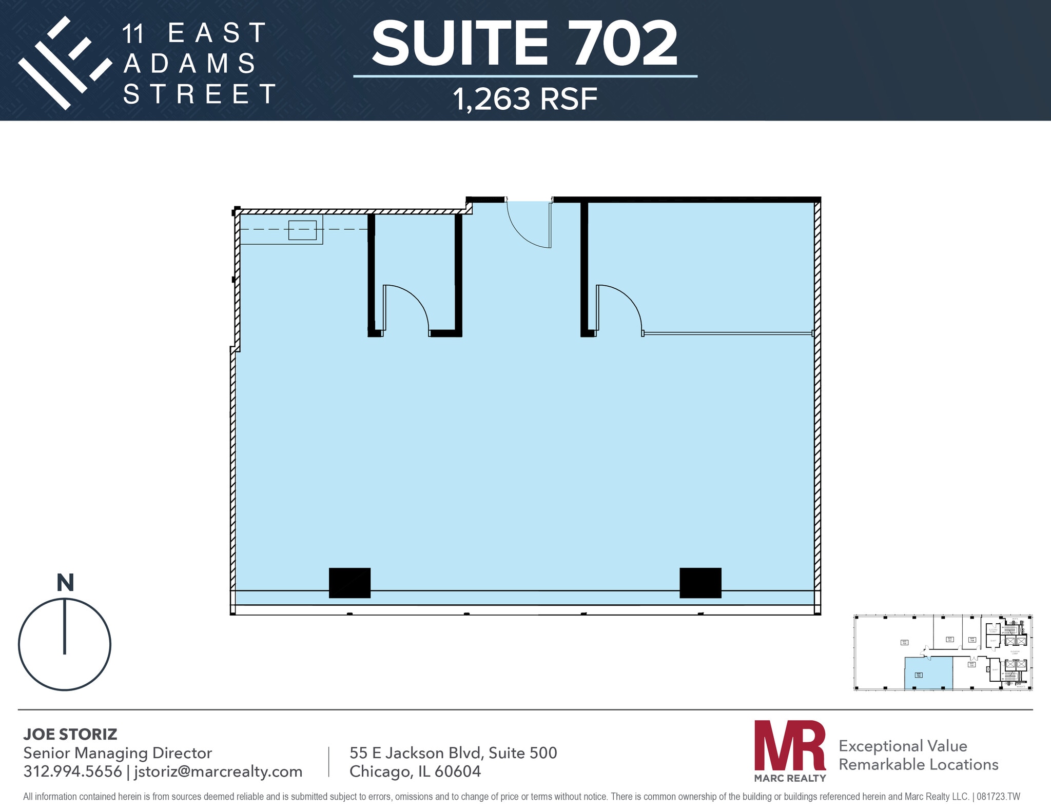 11 E Adams St, Chicago, IL to rent Floor Plan- Image 1 of 5
