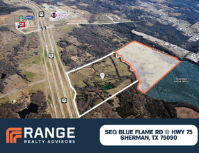 Blue Flame Road, Sherman, TX - aerial  map view