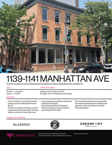 1139-1141 Manhattan Ave, Brooklyn, NY for rent - Building Photo - Image 1 of 11