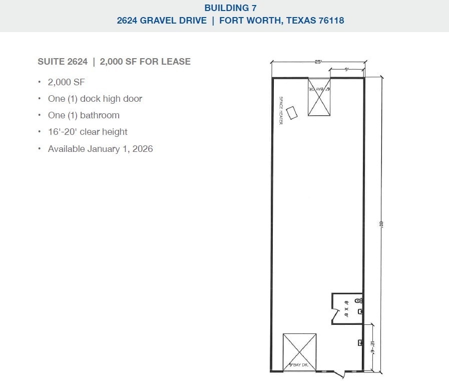 2501-2519 Gravel Dr, Fort Worth, TX to rent Floor Plan- Image 1 of 1