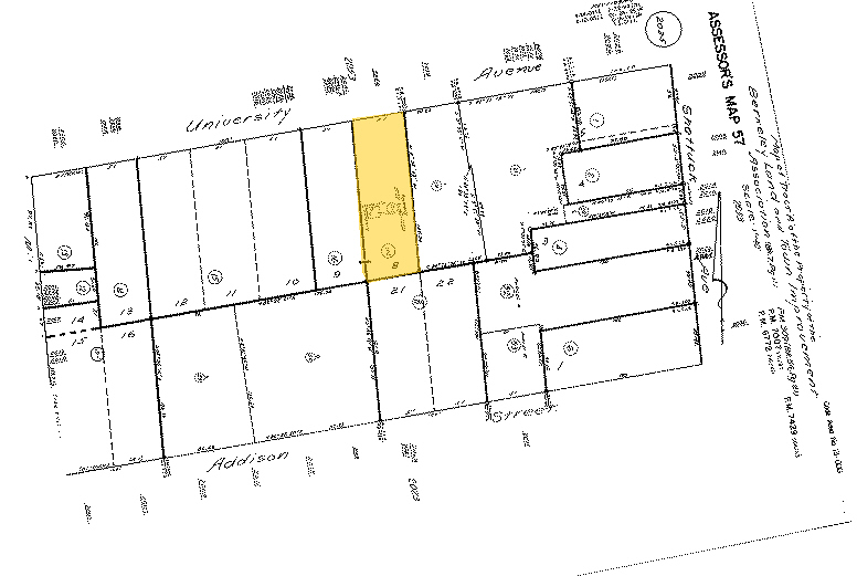 2050-2054 University Ave, Berkeley, CA for rent - Plat Map - Image 2 of 2