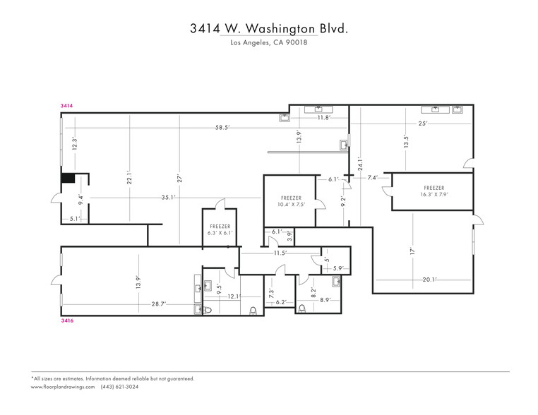 3414 W Washington Blvd, Los Angeles, CA for rent - Floor Plan - Image 2 of 36