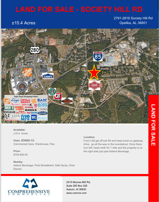 More details for 2701 Society Hill Rd, Opelika, AL - Land for Sale