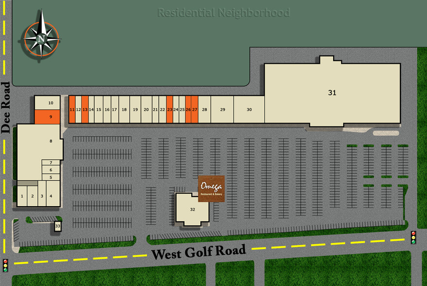 9000-9196 W Golf Rd, Niles, IL for rent - Site Plan - Image 1 of 2