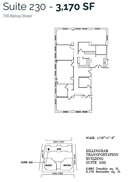 733 Bishop St, Honolulu, HI to rent Floor Plan- Image 1 of 1