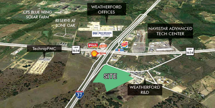 IH 37 S, Elmendorf, TX - aerial  map view