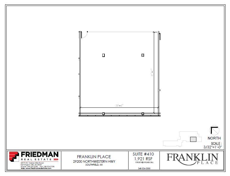 29200 Northwestern Hwy, Southfield, MI to rent Floor Plan- Image 1 of 3