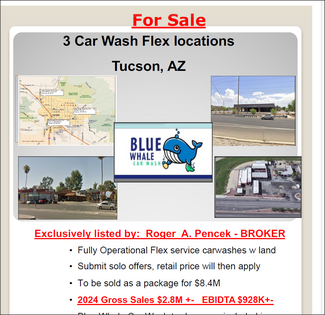 More details for Car Wash chain of 3 locs $8.4M  w land – Speciality for Sale, Tucson, AZ