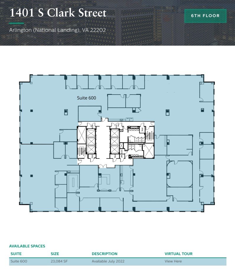 1401 S Clark St, Arlington, VA to rent Floor Plan- Image 1 of 1
