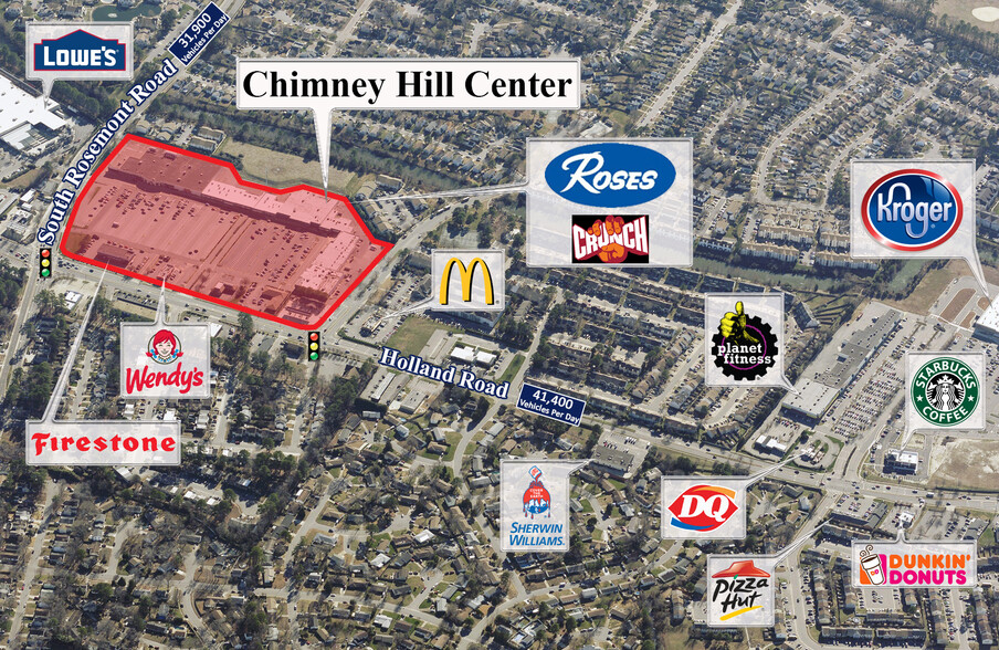 801-929 Chimney Hill Shopping Ctr, Virginia Beach, VA for rent - Aerial - Image 1 of 2