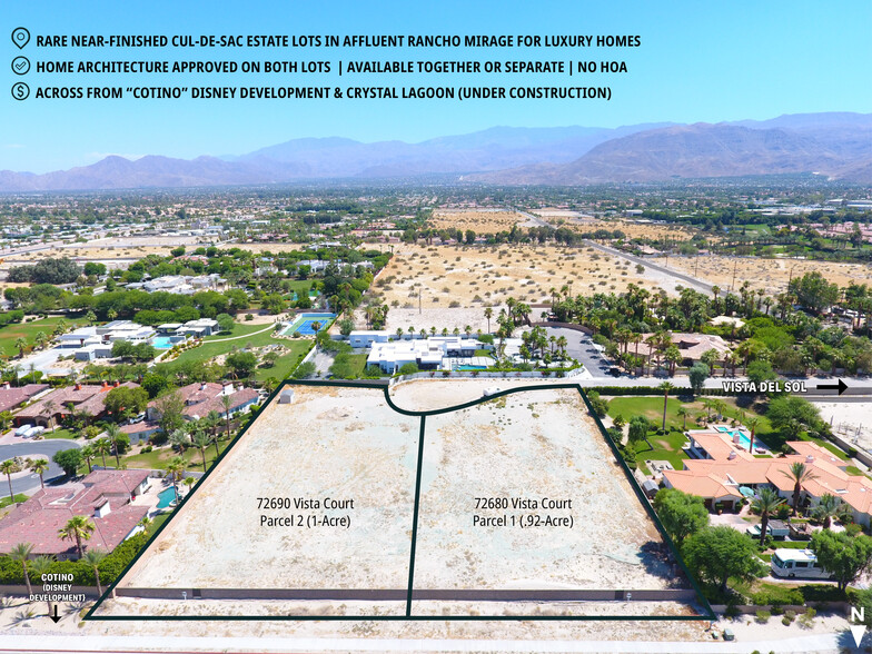 Vista Court 2 Near-Finished Cul-De-Sac Estate Lots, Rancho Mirage, CA for sale - Building Photo - Image 1 of 11