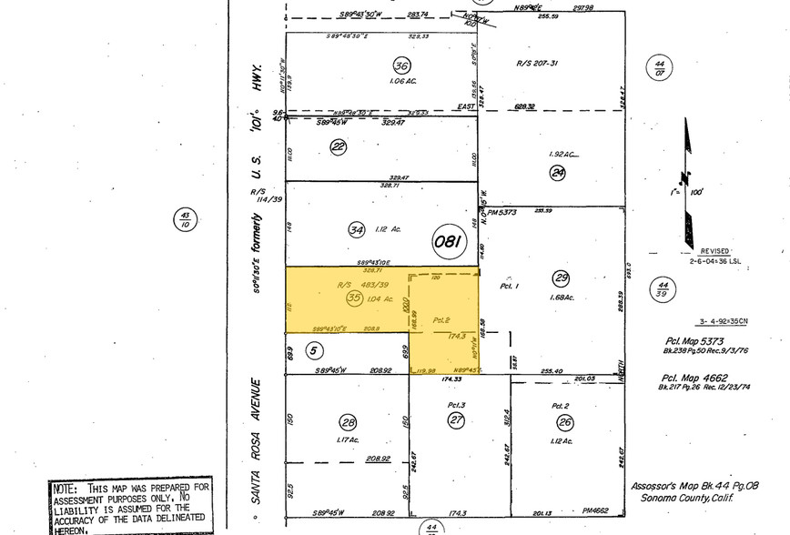 2720 Santa Rosa Ave, Santa Rosa, CA for rent - Plat Map - Image 2 of 4