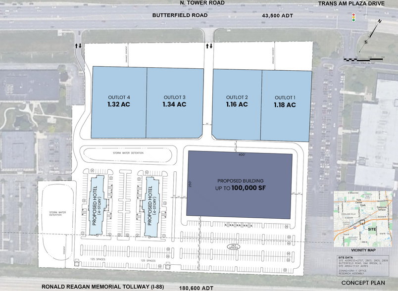 SEC Butterfield Rd and Meyer Rd, Oak Brook, IL for rent - Site Plan - Image 2 of 2