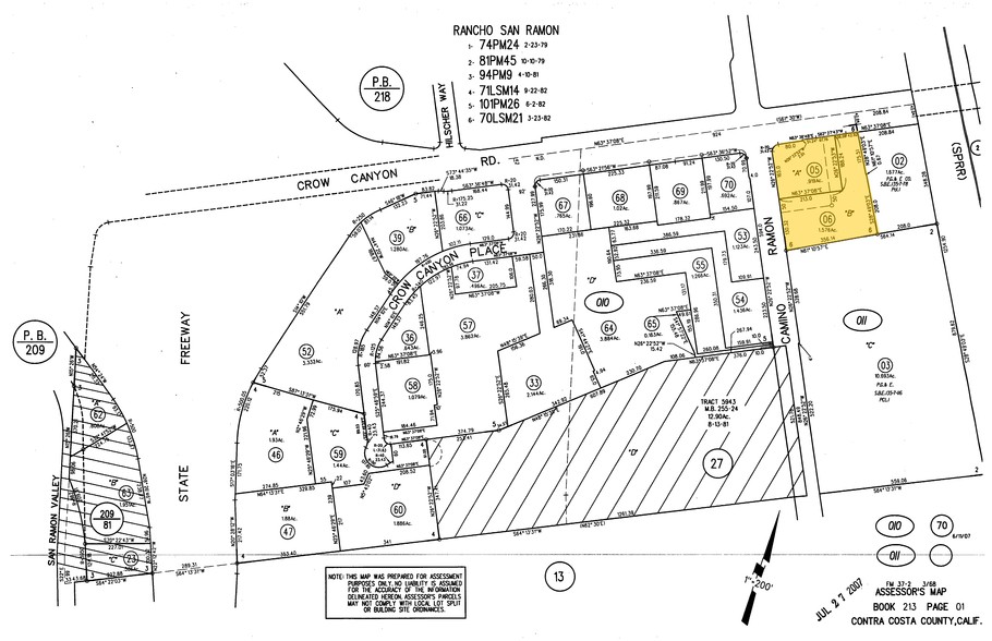 3223 Crow Canyon Rd, San Ramon, CA for sale - Plat Map - Image 2 of 7