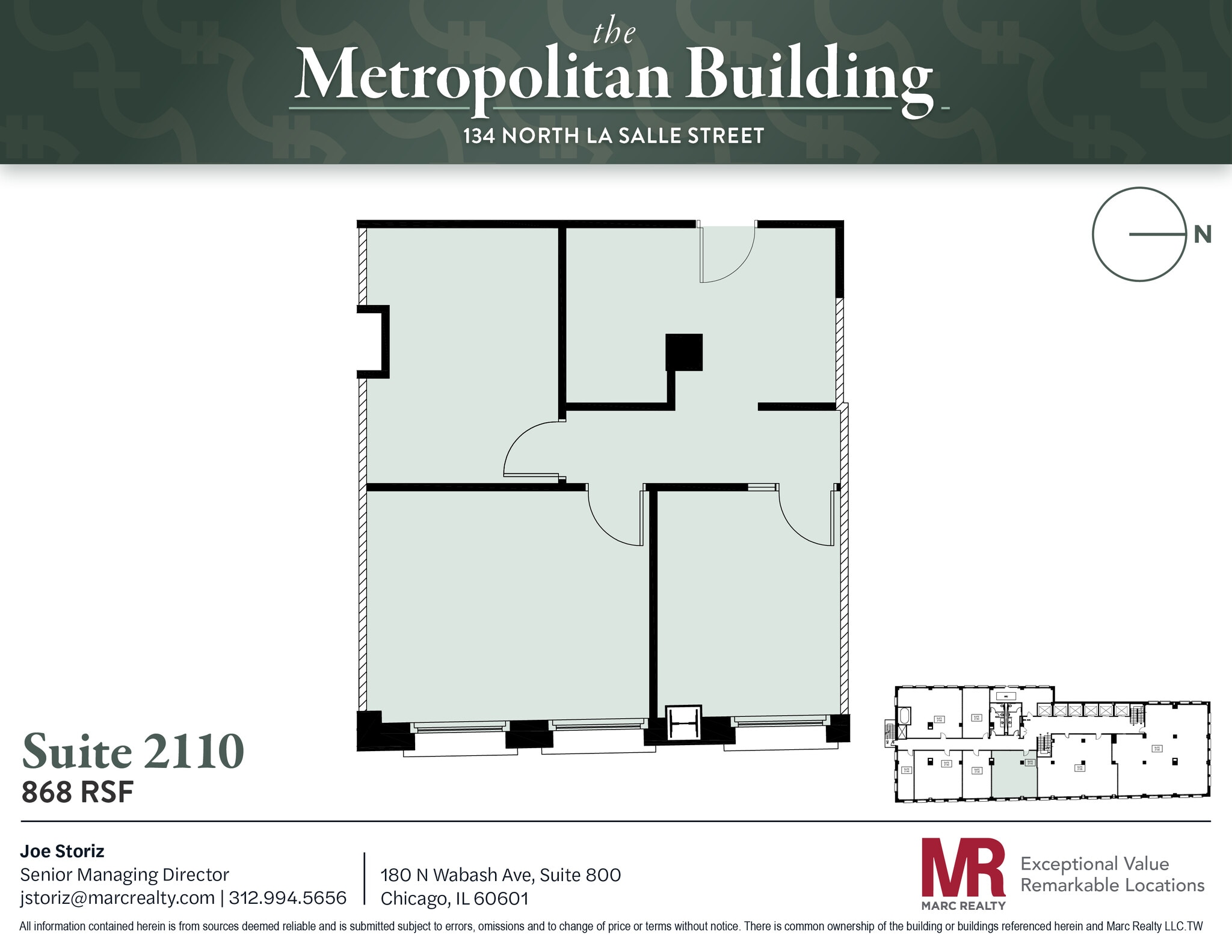 134 N LaSalle St, Chicago, IL to rent Floor Plan- Image 1 of 1