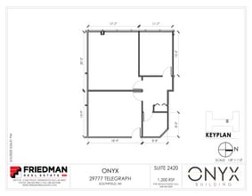 29777 Telegraph Rd, Southfield, MI to rent Floor Plan- Image 1 of 2
