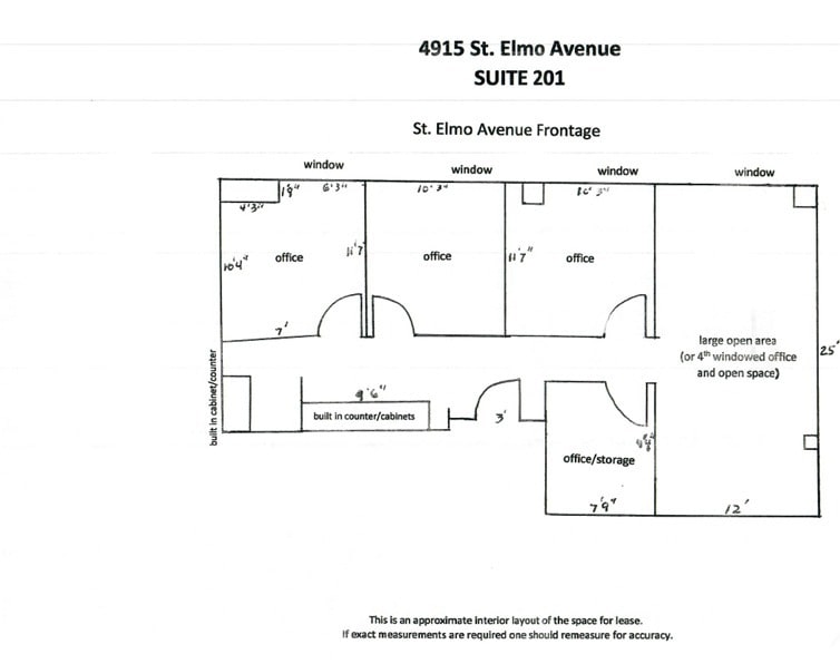 4915 St. Elmo Ave, Bethesda, MD to rent Floor Plan- Image 1 of 1