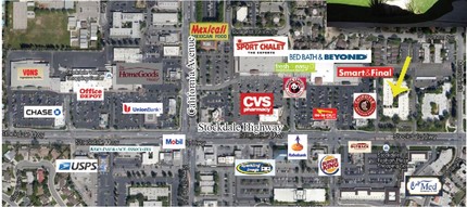 4800 Stockdale Hwy, Bakersfield, CA - aerial  map view